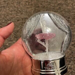 White Barn Ballerina Snow Globe with Pink Skirt